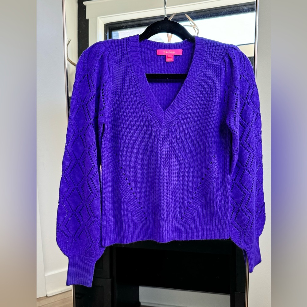 Lilly Pulitzer Luletta Sweater CABOCHON PURPLE XXS